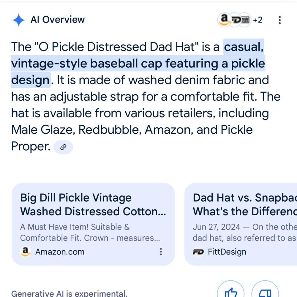 Mens Denim Cap with Pickle Embroidery one size fits all - Picture 8 of 8